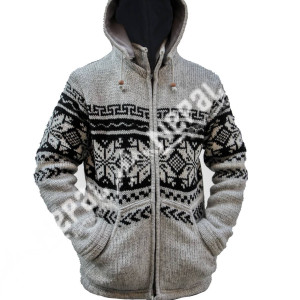 Stylist Handknitted Woolen Hooded Jacket – Handmade in Nepal | Boho Winter Wear