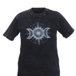 Three Moon Printed Cotton Tie-Dye T-Shirt – Handmade in Nepal | Boho Fashion