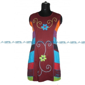 Hippie Razor-Cut Cotton Dress – Handmade in Nepal | Boho Fashion