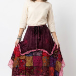 Boho Patchwork Cotton Skirt – Handmade in Nepal | Festival Wear