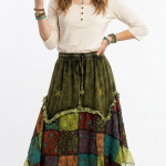 Boho Patchwork Cotton Skirt – Handmade in Nepal | Festival Wear