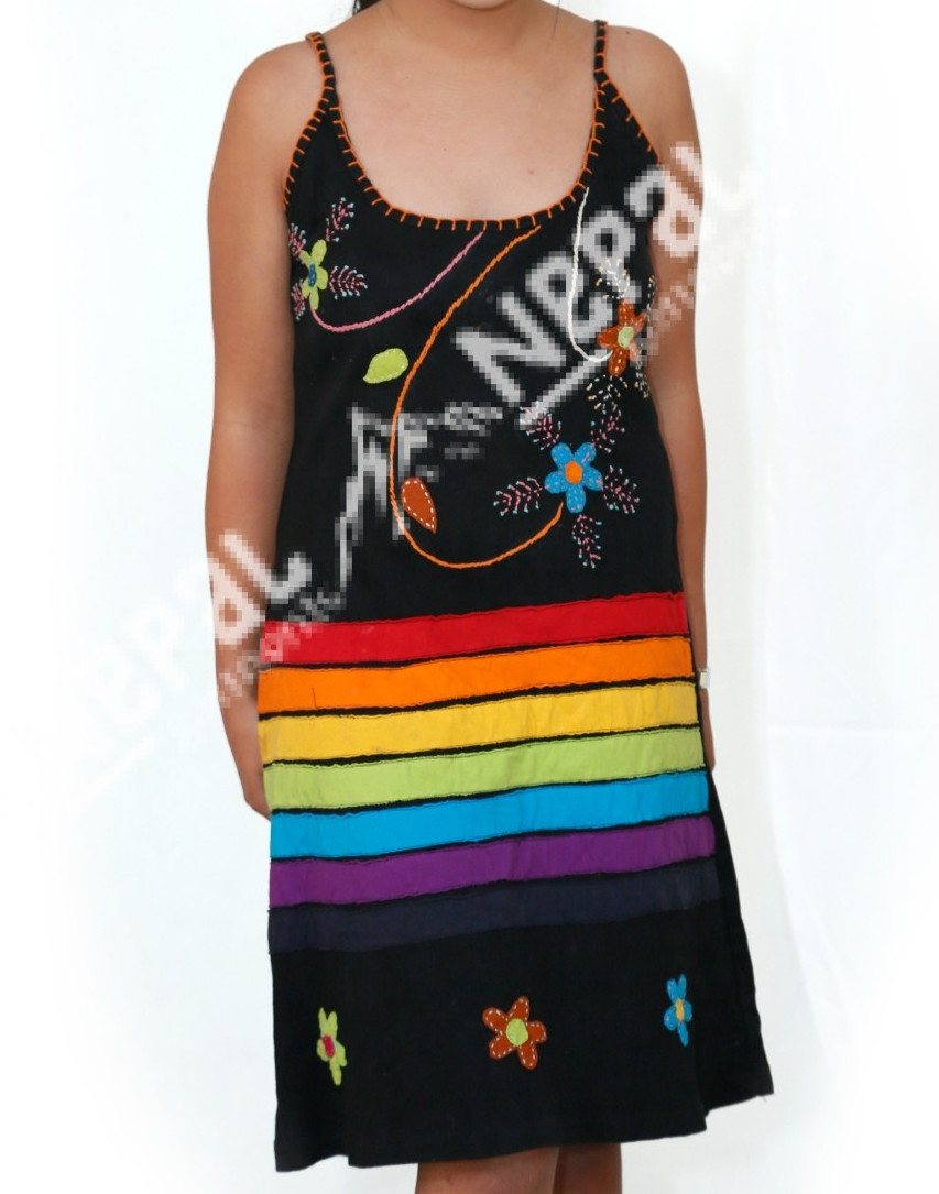Ladies Hand Embroidered Dress – Handmade in Nepal | Boho Fashion