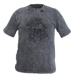 Skull Printed Cotton T-Shirt – Handmade in Nepal | Boho Fashion