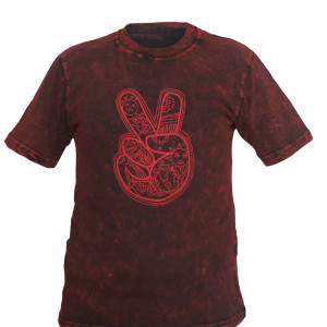 Peace Printed Cotton T-shirt – Handmade in Nepal | Boho Fashion