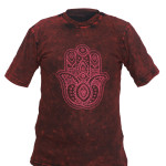 Hamsa Printed Cotton T-Shirt – Handmade in Nepal | Boho Fashion
