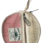 Round Coin Hemp Pouch – Handmade in Nepal | Eco-Friendly Wallet