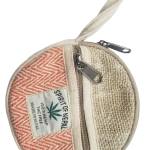 Round Coin Hemp Pouch – Handmade in Nepal | Eco-Friendly Wallet