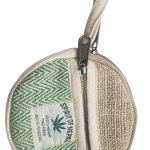 Round Coin Hemp Pouch – Handmade in Nepal | Eco-Friendly Wallet
