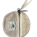 Round Coin Hemp Pouch – Handmade in Nepal | Eco-Friendly Wallet