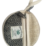 Round Coin Hemp Pouch – Handmade in Nepal | Eco-Friendly Wallet