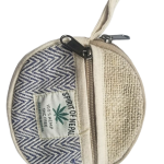 Round Coin Hemp Pouch – Handmade in Nepal | Eco-Friendly Wallet