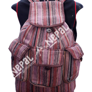 3 Pocket Gheri Backpack– Handmade in Nepal | Boho Bag