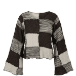Black & White Women's Patchwork Top – Handmade in Nepal | Boho Fashion