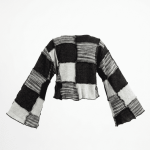 Black & White Women's Patchwork Top – Handmade in Nepal | Boho Fashion