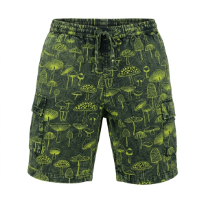 Mushroom Cargo Shorts – Handmade in Nepal | Boho Cotton Shorts