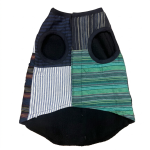 Fleece-Lined Dog Winter Jacket – Striped Patchwork Design | Warm Pet Coat