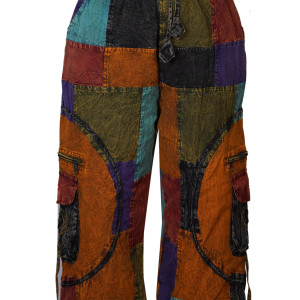 Hippie Patchwork Cargo Trousers – Handmade in Nepal | Boho Pants