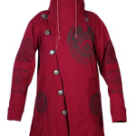 Stylish Long Printed Cotton Fleece Jacket – Handmade in Nepal | Warm Boho Wear