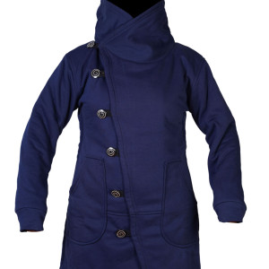 Stylish Long Cotton Fleece Jacket – Handmade in Nepal | Warm Boho Wear