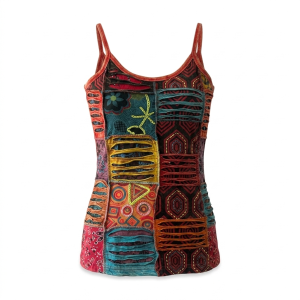 Razor-Cut Tank Top – Handmade in Nepal | Boho Wear
