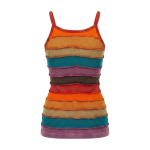 Rainbow Striped Stonewashed Women's Cotton Tank Top – Handmade in Nepal | Boho Top