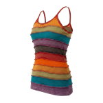 Rainbow Striped Stonewashed Women's Cotton Tank Top – Handmade in Nepal | Boho Top