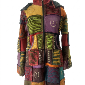 Cotton Patchwork Long Jacket – Handmade in Nepal | Boho Wear