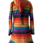 Stonewashed Rainbow Rib Jacket – Handmade in Nepal | Boho Winter Wear