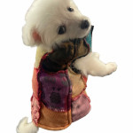 Stonewashed Patchwork Fleece-Lined Dog Winter Jacket – Handmade in Nepal | Warm Pet Wear