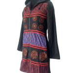 Rib Cotton Fleece Long Jacket – Handmade Nepal Boho Winter Jacket