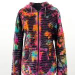 Tie-Dye Razor-Cut Fleece Jacket – Handmade in Nepal | Boho Wear
