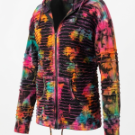 Tie-Dye Razor-Cut Fleece Jacket – Handmade in Nepal | Boho Wear