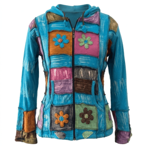 Hand Embroidered Stonewashed Women's Jacket – Handmade in Nepal | Boho Wear