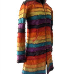 Stonewashed Rainbow Rib Jacket – Handmade in Nepal | Boho Winter Wear