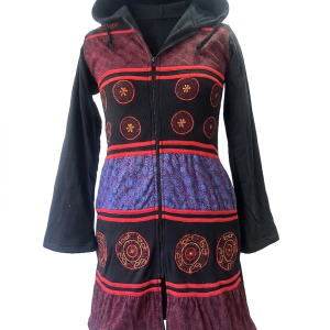 Rib Cotton Fleece Long Jacket – Handmade Nepal Boho Winter Jacket