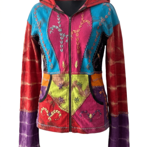 Hand Embroidered Tie-Dye Women's Jacket – Handmade in Nepal | Boho Wear