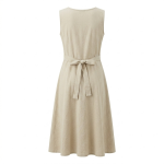 Sleeveless White Cotton Dress– Handmade in Nepal | Boho Summer Wear