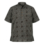Mushroom Printed Cotton Shirt – Handmade in Nepal | Boho Fashion