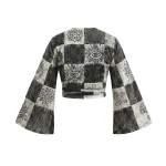 Patchwork Stonewashed Wrap Top – Handmade in Nepal | Boho Fashion