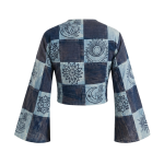 Patchwork Stonewashed Wrap Top – Handmade in Nepal | Boho Fashion