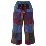 Patchwork Wide-leg Trousers – Handmade in Nepal | Boho Pants