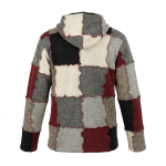 Patchwork Woolen Unisex Hoodie Jacket – Handmade in Nepal | Boho Winter Wear