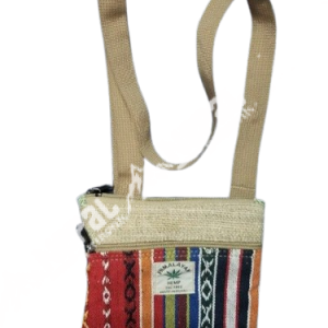 Hemp Side Bag / Passport Bag – Handmade in Nepal | Eco-Friendly Travel Bag