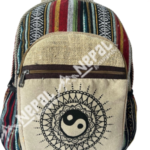 Mandala Print Eco-Friendly Hemp Backpack – Handmade in Nepal