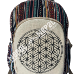 Mandala Print Hemp Backpack – Handmade in Nepal | Eco-Friendly Bag