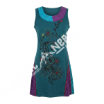 Sleeveless Green Cotton Dress – Handmade in Nepal | Boho Summer Wear