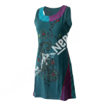 Sleeveless Green Cotton Dress – Handmade in Nepal | Boho Summer Wear
