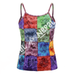 Printed Patchwork Cotton Tank Top – Handmade in Nepal | Boho Top