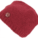 Hand-Knitted Beanie with Button – Handmade in Nepal | Warm Winter Beanie