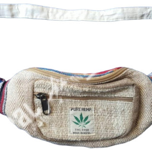 Hemp & Cotton Mix Waist Bag– Handmade in Nepal | Eco-Friendly Hip Bag